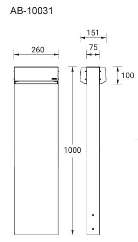 LigmanAbacus 4 - double sided - 1000mmBollard