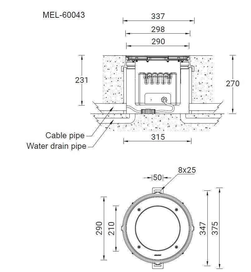 LigmanMelbourne 5 - RGBW Non Adjustable: 290mm ØIn - Ground